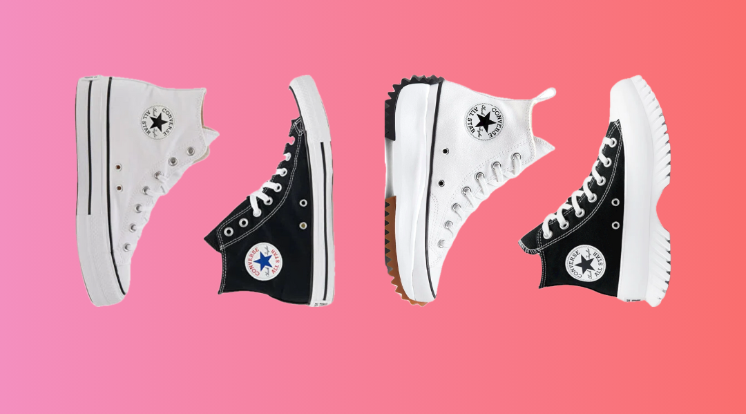 Een paar Converse sneakers met het iconische ontwerp, waaronder de beroemde ster op de zijkant, op een vlakke ondergrond. De schoenen hebben een casual en tijdloze uitstraling, geschikt voor zowel dagelijks gebruik als een trendy toevoeging aan elke outfit.