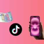 Op de afbeelding is het TikTok logo zichtbaar, samen met een biljet, die symboliseren hoe je geld kunt verdienen via het platform.