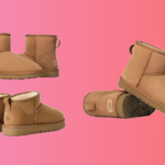 Collage van verschillende UGG-modellen, waaronder klassieke laarzen, met focus op het zachte suède en sheepskin materiaal.